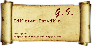 Götter István névjegykártya